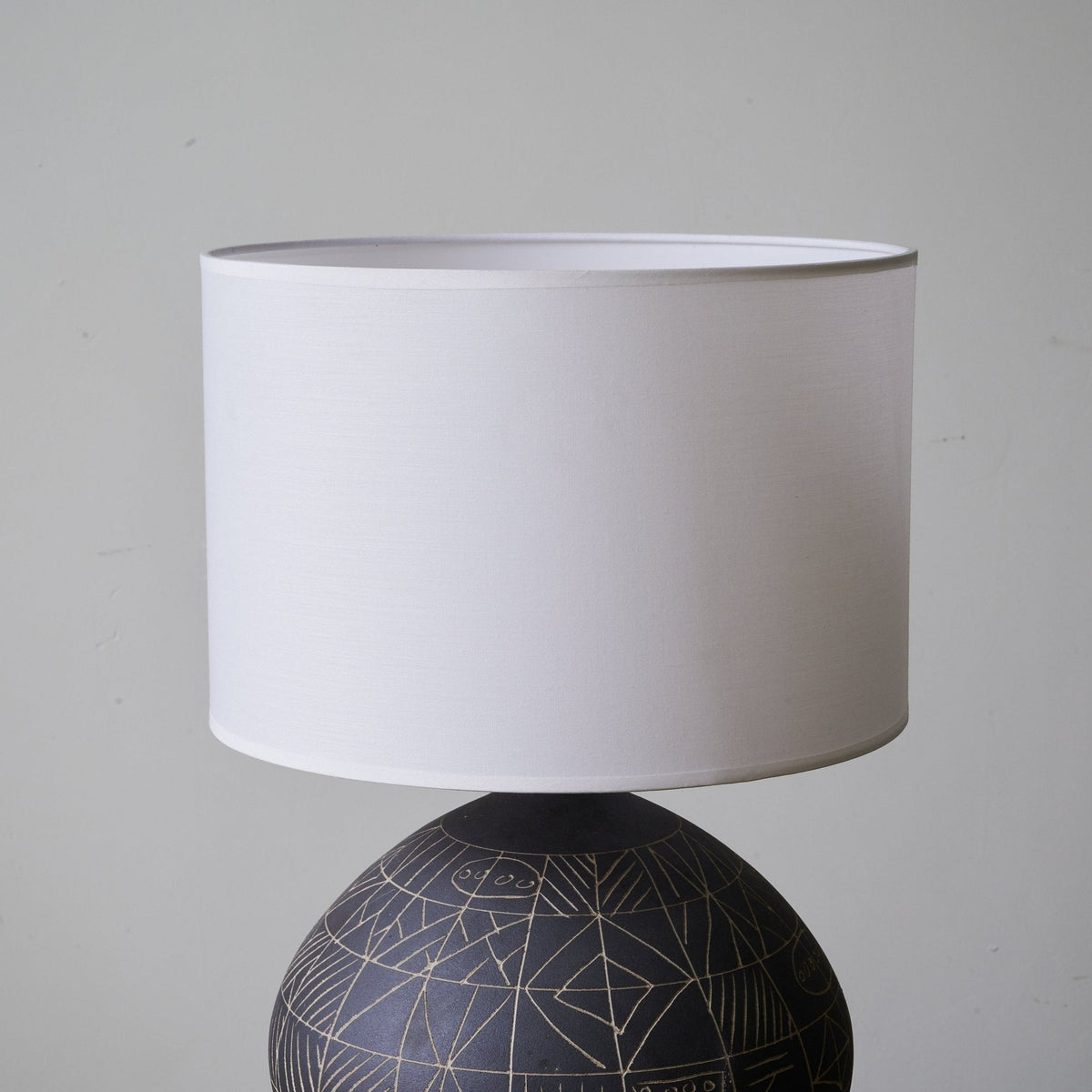 Lunari Etch Ceramic Table Lamp with Drum Shade