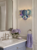 Lunaria Disc Glass Wall Sconce – Handcrafted Murano Glass, Nickel Finish