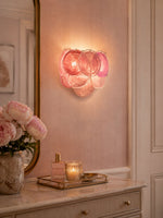 Lunaria Disc Glass Wall Sconce – Handcrafted Murano Glass, Nickel Finish