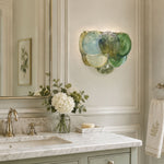 Lunaria Disc Glass Wall Sconce – Handcrafted Murano Glass, Nickel Finish