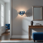 Lunaria Disc Glass Wall Sconce – Handcrafted Murano Glass, Nickel Finish