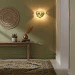Lunaria Disc Glass Wall Sconce – Handcrafted Murano Glass, Nickel Finish