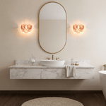 Lunaria Disc Glass Wall Sconce – Handcrafted Murano Glass, Nickel Finish