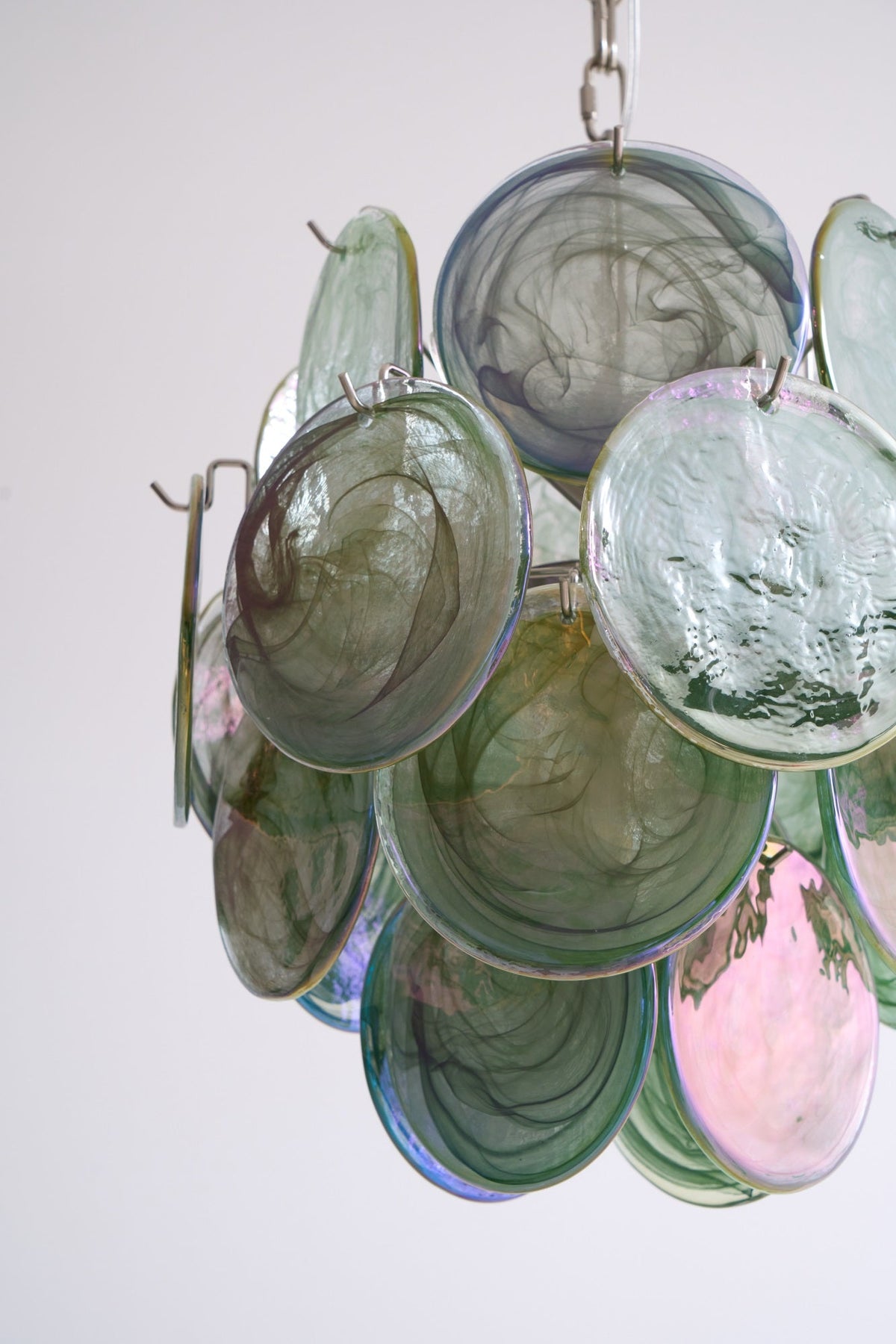Lunaria Disc Glass Chandelier – Handcrafted Murano Glass Pendant Light