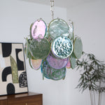 Lunaria Disc Glass Chandelier – Handcrafted Murano Glass Pendant Light