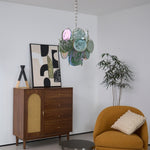 Lunaria Disc Glass Chandelier – Handcrafted Murano Glass Pendant Light
