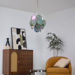 Lunaria Disc Glass Chandelier – Handcrafted Murano Glass Pendant Light