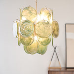 Lunaria Disc Glass Chandelier – Handcrafted Murano Glass Pendant Light