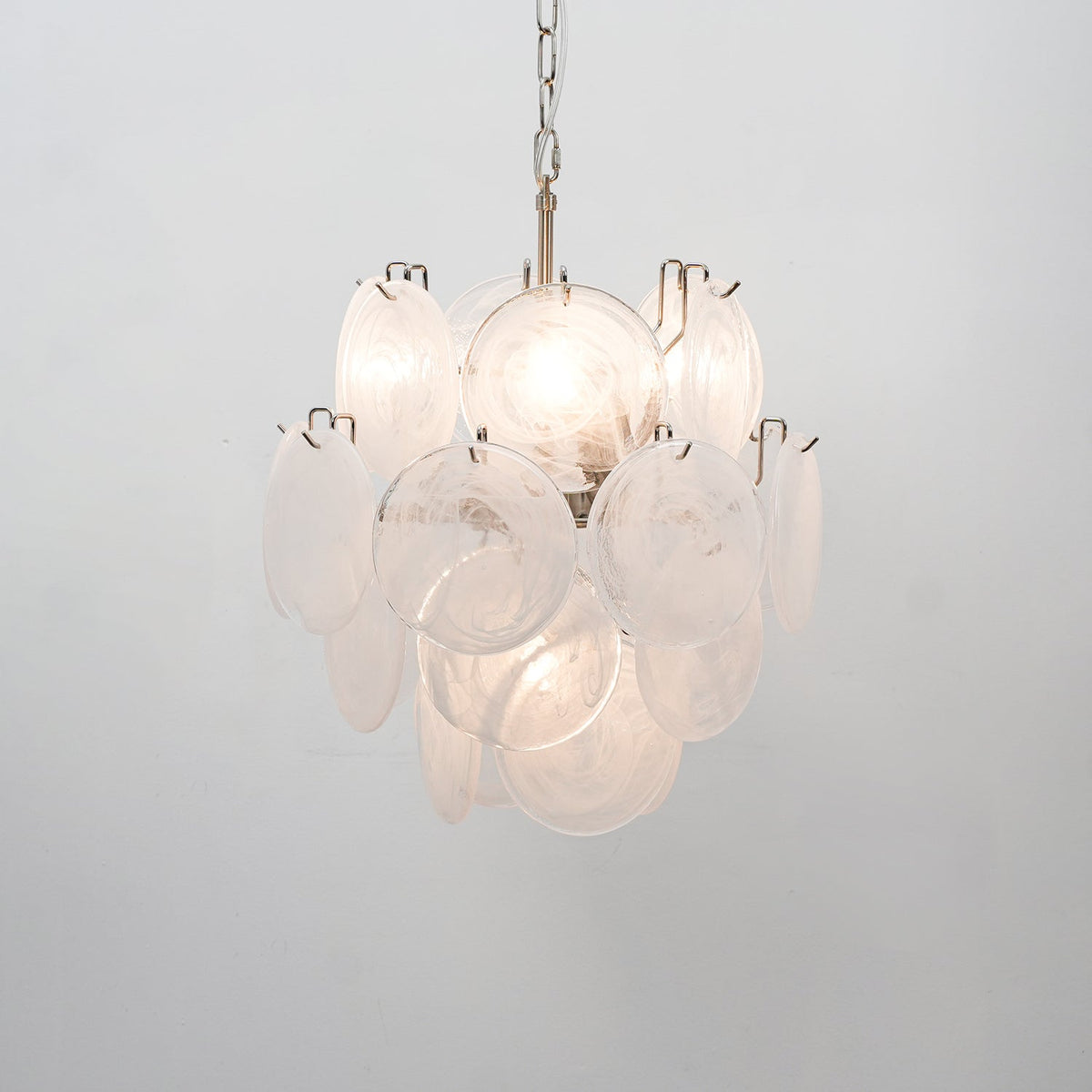 Lunaria Disc Glass Chandelier – Handcrafted Murano Glass Pendant Light
