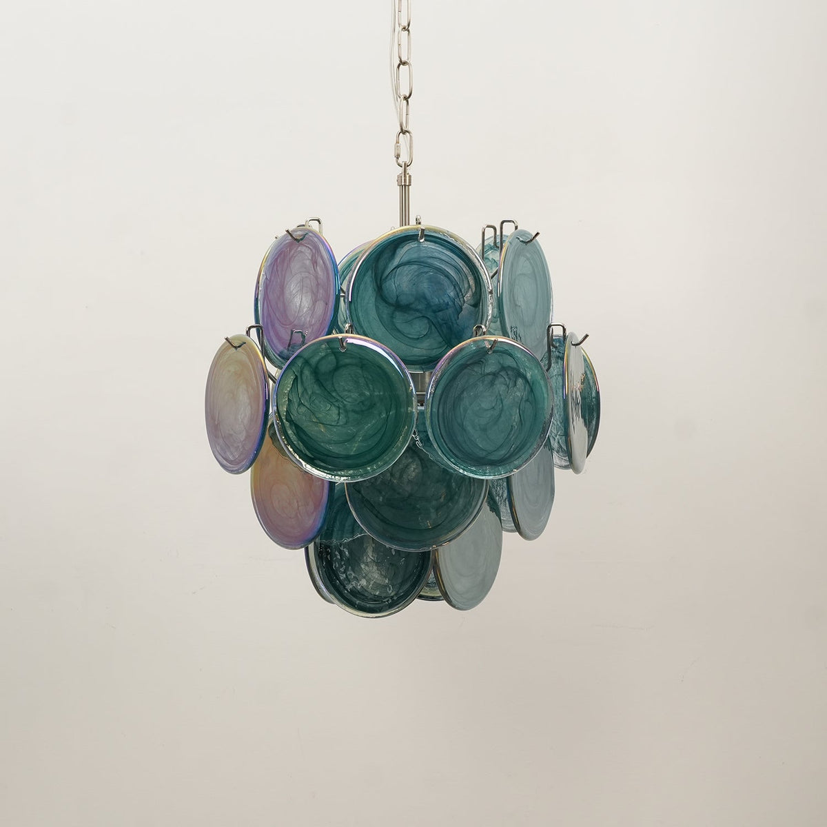 Lunaria Disc Glass Chandelier – Handcrafted Murano Glass Pendant Light