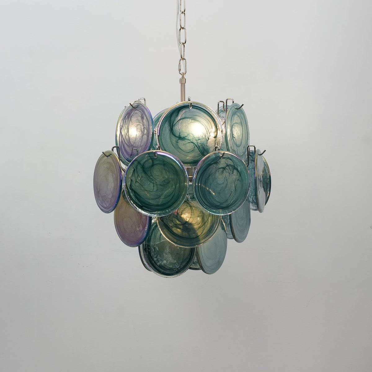 Lunaria Disc Glass Chandelier – Handcrafted Murano Glass Pendant Light