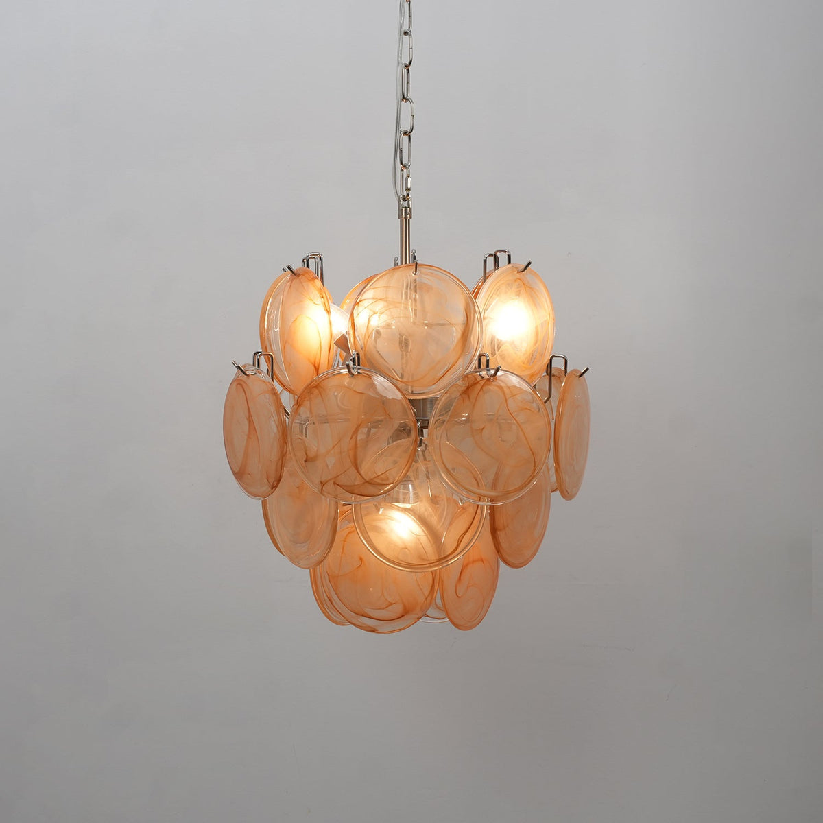 Lunaria Disc Glass Chandelier – Handcrafted Murano Glass Pendant Light