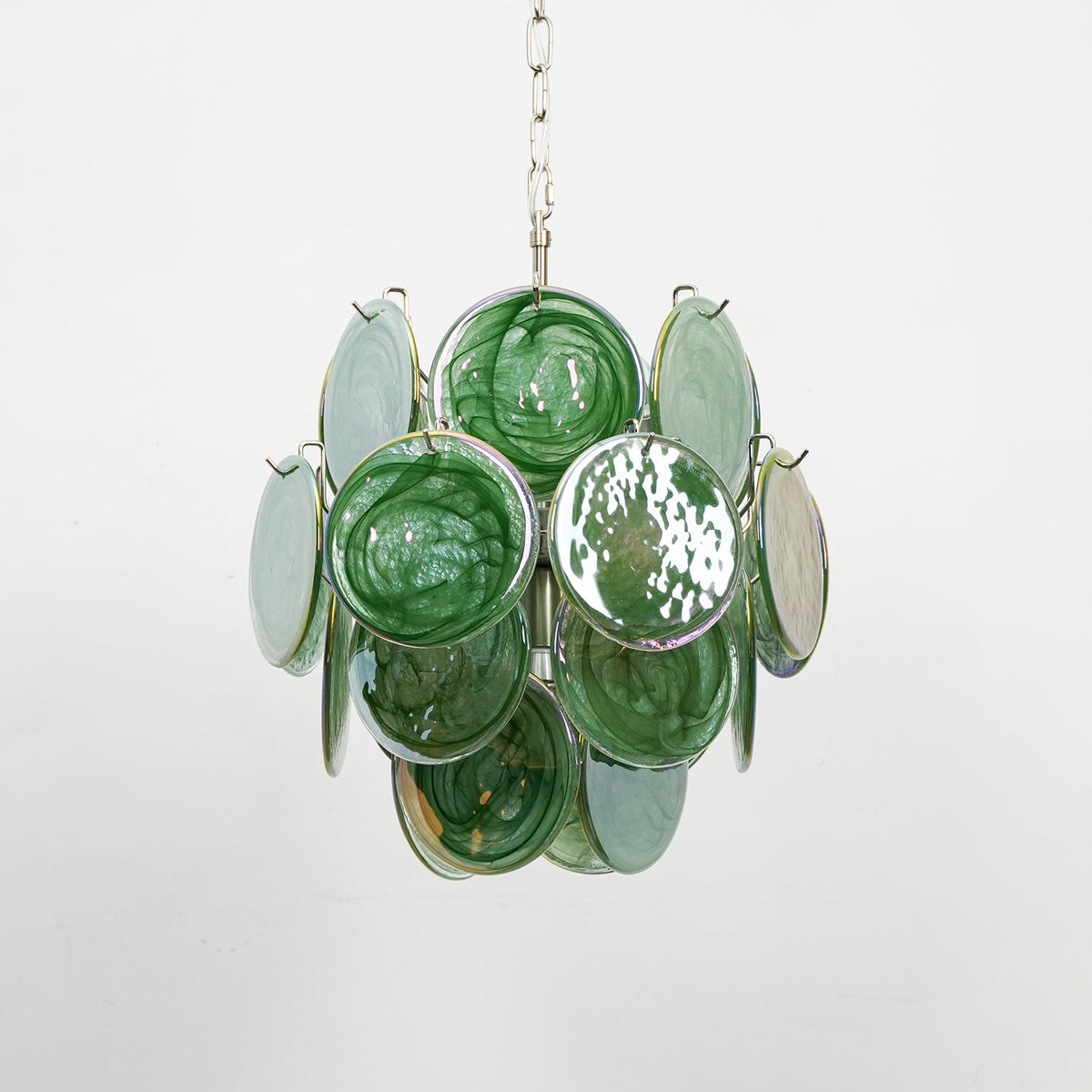 Lunaria Disc Glass Chandelier – Handcrafted Murano Glass Pendant Light