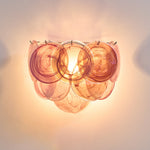 Lunaria Disc Glass Wall Sconce – Handcrafted Murano Glass, Nickel Finish
