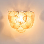 Lunaria Disc Glass Wall Sconce – Handcrafted Murano Glass, Nickel Finish