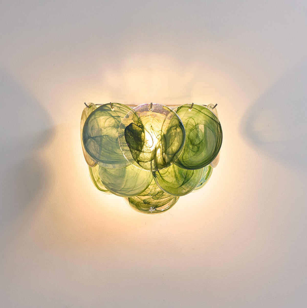Lunaria Disc Glass Wall Sconce – Handcrafted Murano Glass, Nickel Finish