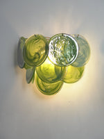 Lunaria Disc Glass Wall Sconce – Handcrafted Murano Glass, Nickel Finish