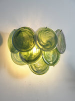Lunaria Disc Glass Wall Sconce – Handcrafted Murano Glass, Nickel Finish