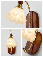 Lunaria Wall Sconce — Gold & Frosted Glass Floral Wall Light