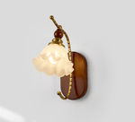 Lunaria Wall Sconce — Gold & Frosted Glass Floral Wall Light