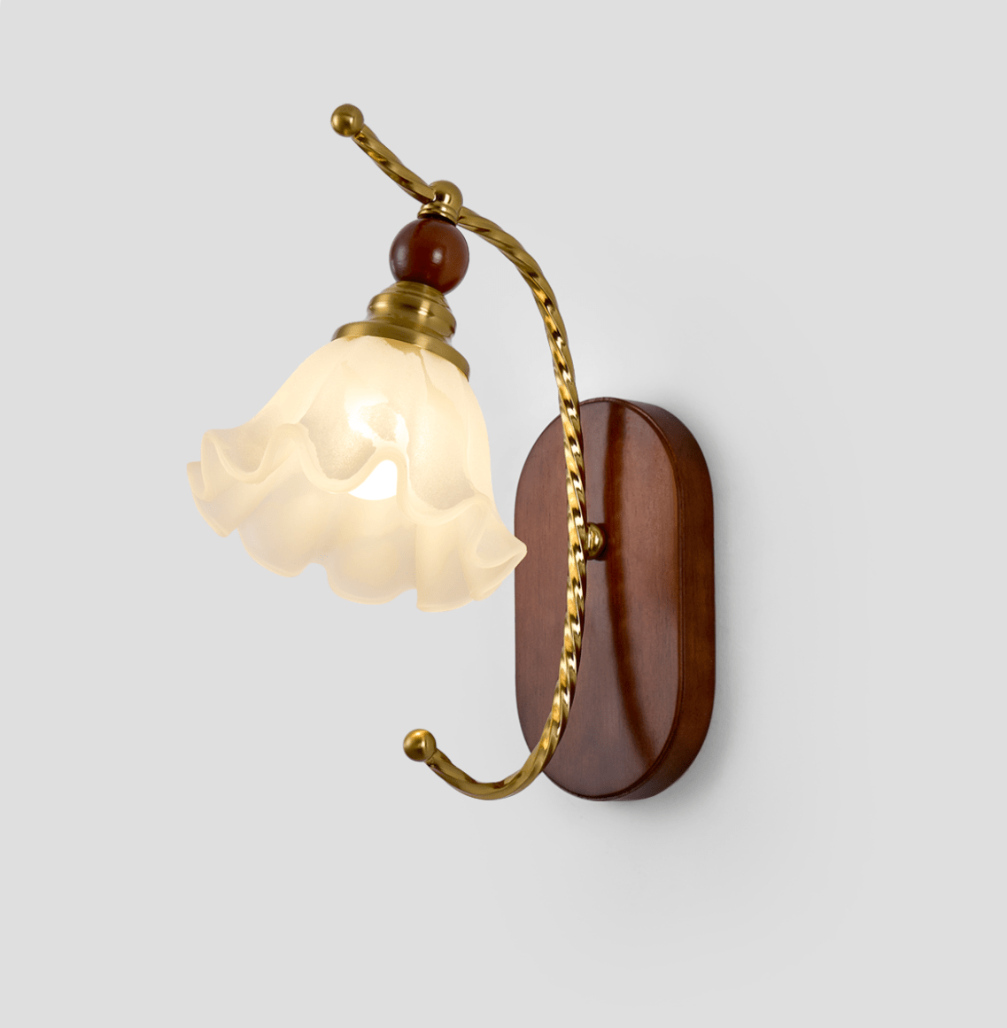 Lunaria Wall Sconce — Gold & Frosted Glass Floral Wall Light