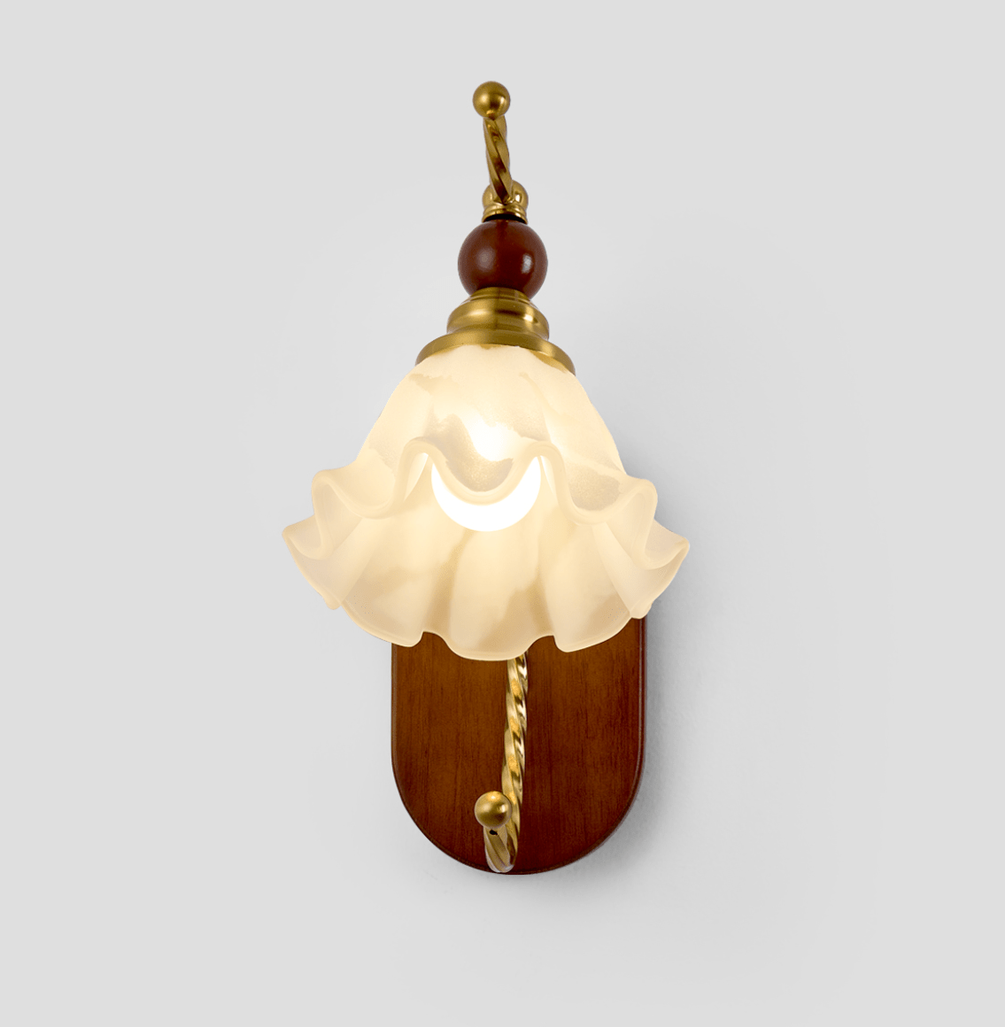 Lunaria Wall Sconce — Gold & Frosted Glass Floral Wall Light
