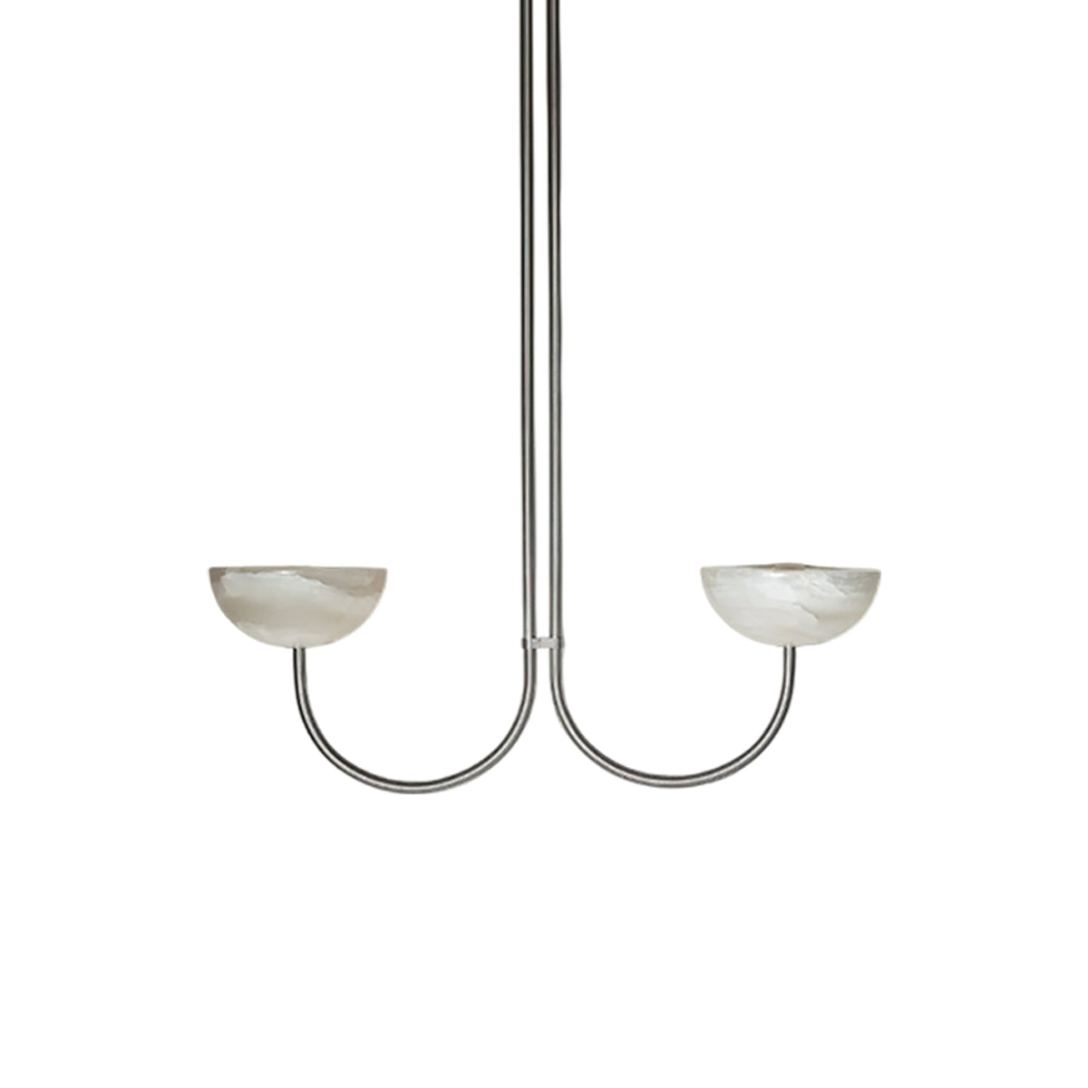Lunaris Duo Alabaster Pendant Light – Modern Minimalist LED Chandelier
