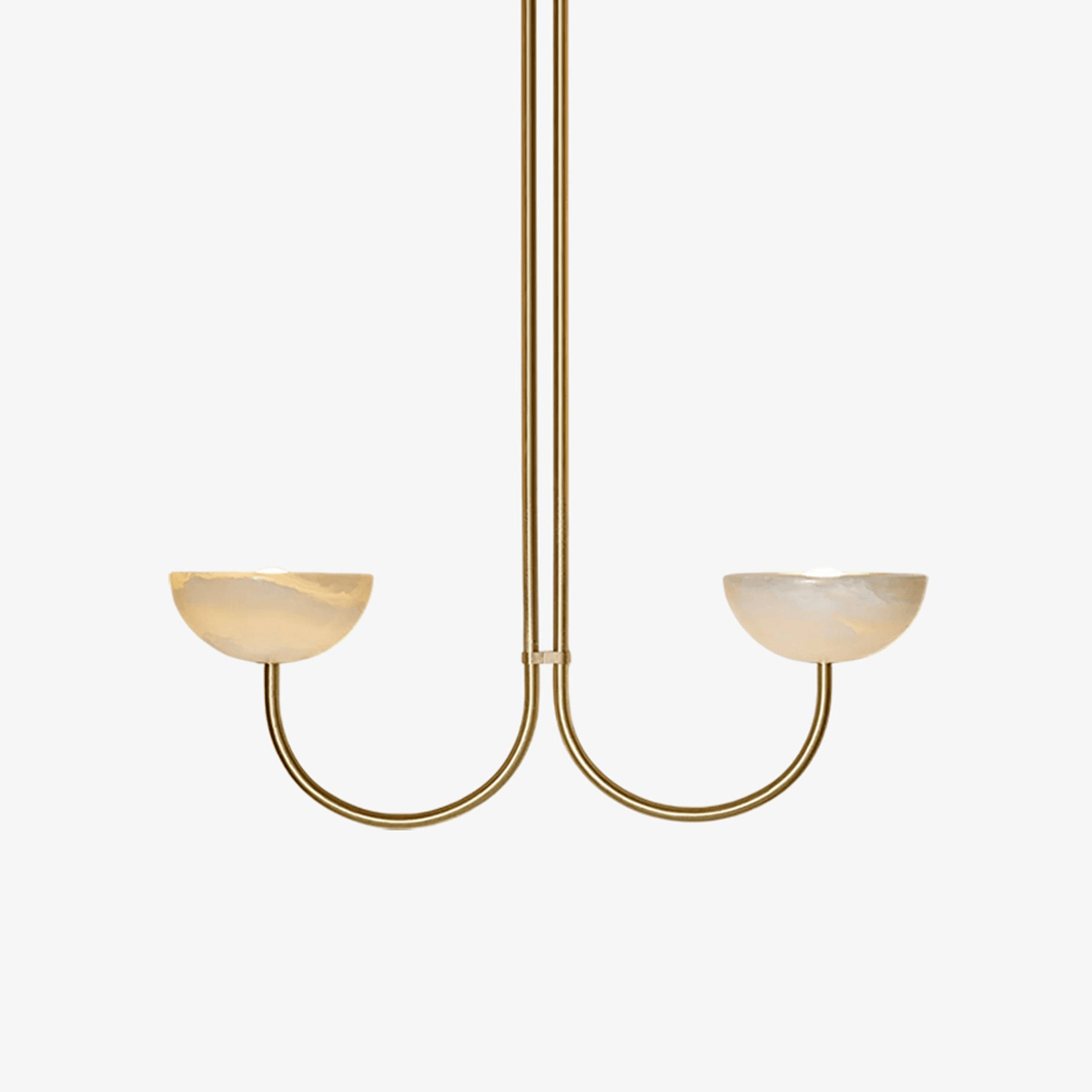 Lunaris Duo Alabaster Pendant Light – Modern Minimalist LED Chandelier