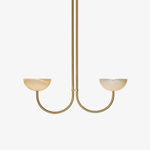 Lunaris Duo Alabaster Pendant Light – Modern Minimalist LED Chandelier