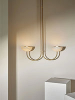 Lunaris Duo Alabaster Pendant Light – Modern Minimalist LED Chandelier