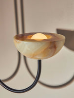 Lunaris Duo Alabaster Pendant Light – Modern Minimalist LED Chandelier