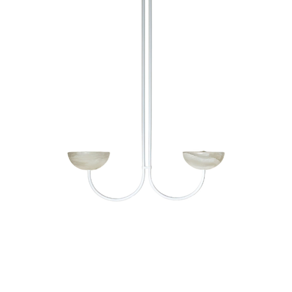 Lunaris Duo Alabaster Pendant Light – Modern Minimalist LED Chandelier