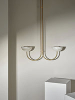 Lunaris Duo Alabaster Pendant Light – Modern Minimalist LED Chandelier