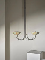 Lunaris Duo Alabaster Pendant Light – Modern Minimalist LED Chandelier