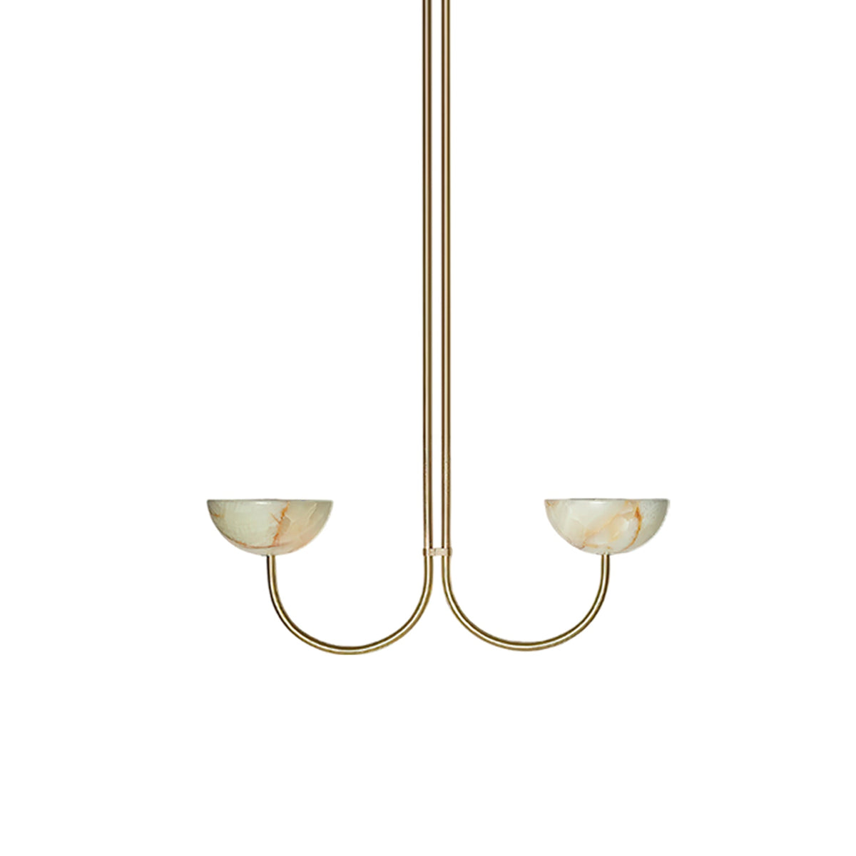 Lunaris Duo Alabaster Pendant Light – Modern Minimalist LED Chandelier