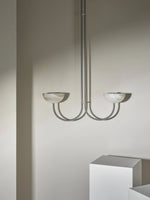 Lunaris Duo Alabaster Pendant Light – Modern Minimalist LED Chandelier
