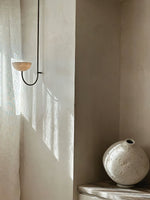 Lunaris Duo Alabaster Pendant Light – Modern Minimalist LED Chandelier