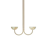 Lunaris Duo Alabaster Pendant Light – Modern Minimalist LED Chandelier