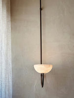 Lunaris Duo Alabaster Pendant Light – Modern Minimalist LED Chandelier