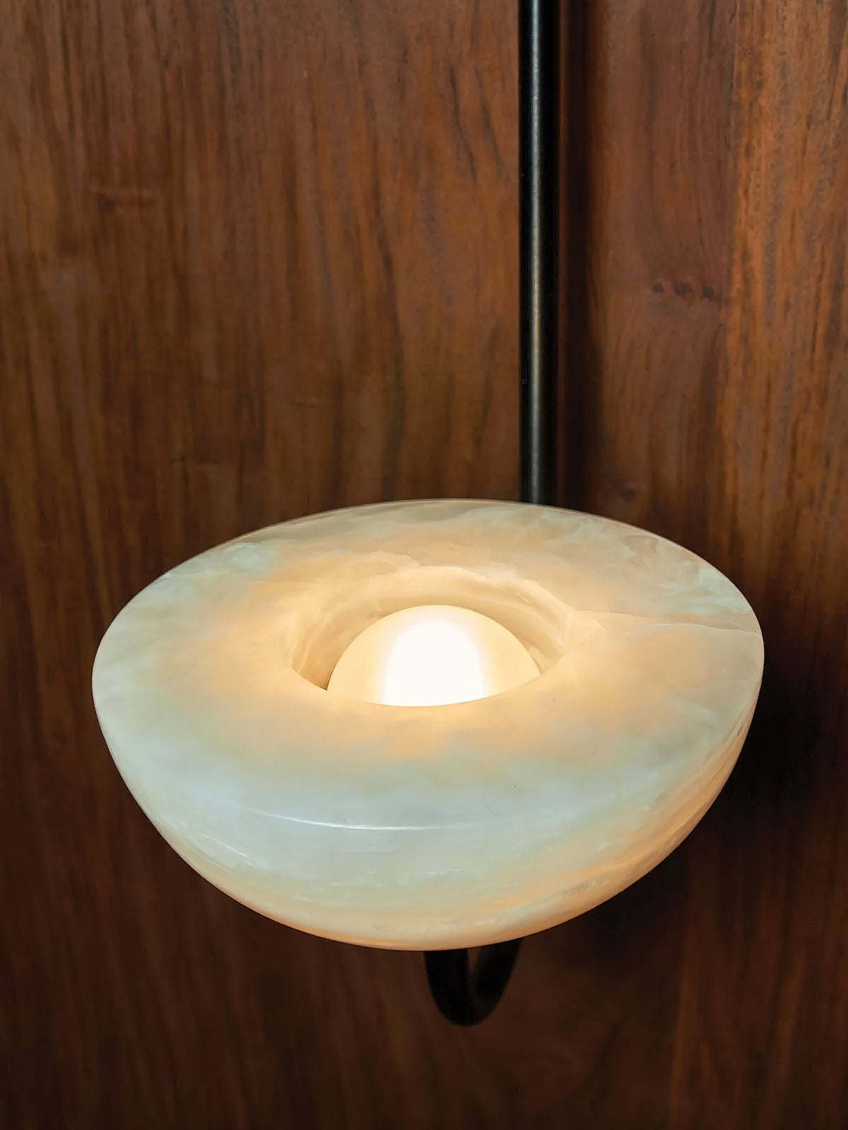 Lunaris Duo Alabaster Pendant Light – Modern Minimalist LED Chandelier