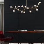 Lunaris Branch Chandelier — Sculptural Brass & Glass Pendant Light