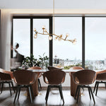 Lunaris Branch Chandelier — Sculptural Brass & Glass Pendant Light