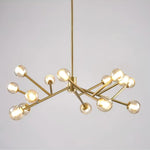 Lunaris Branch Chandelier — Sculptural Brass & Glass Pendant Light