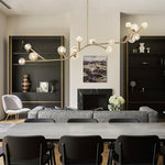 Lunaris Branch Chandelier — Sculptural Brass & Glass Pendant Light