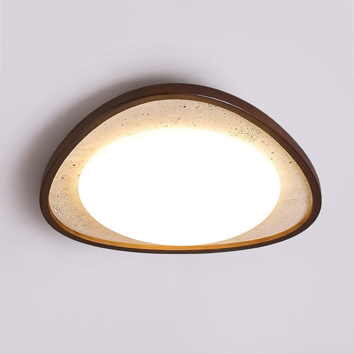 Lunaro Moonstone Travertine Ceiling Light – Modern Flush Mount LED