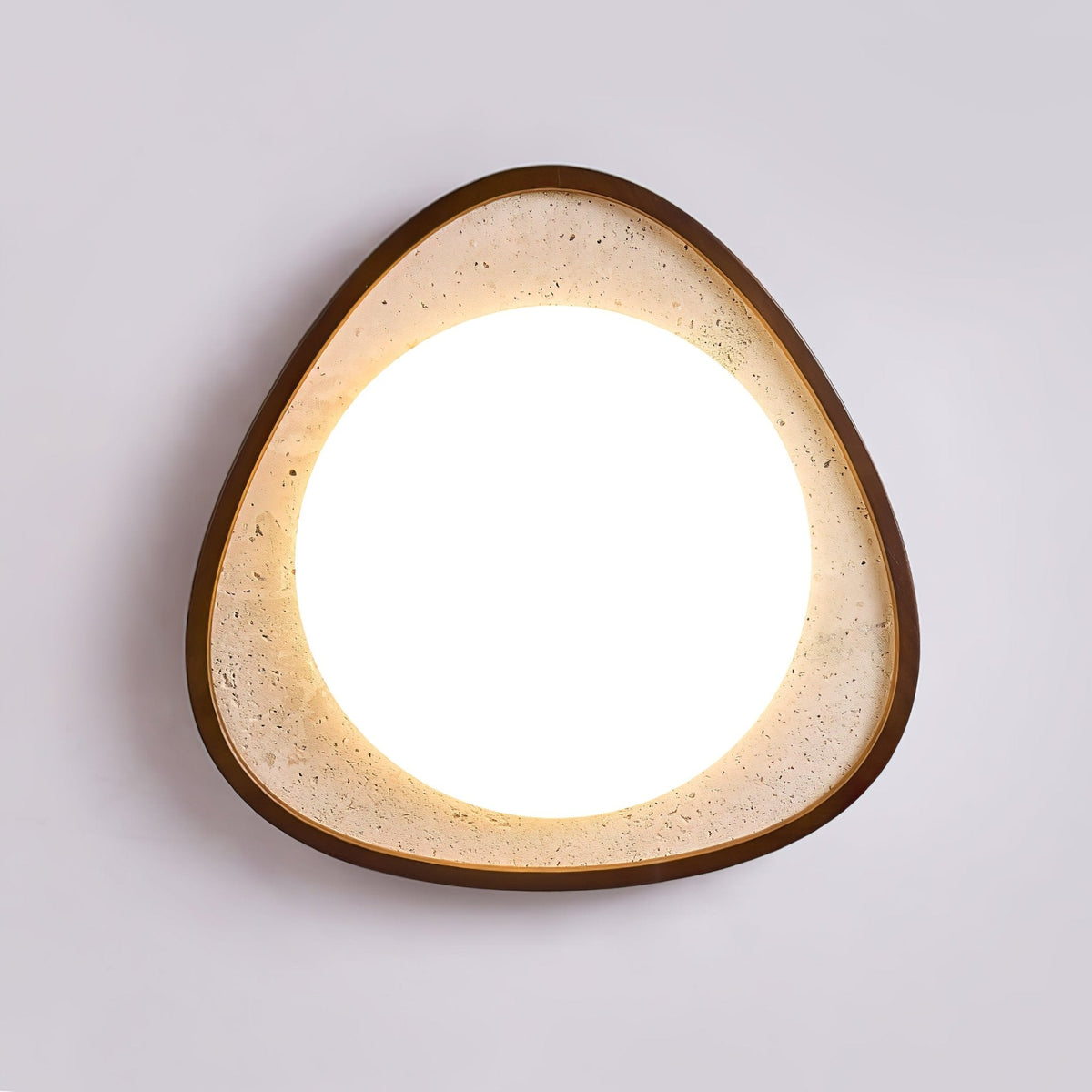 Lunaro Moonstone Travertine Ceiling Light – Modern Flush Mount LED