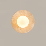 Lunaro Travertine Wall Sconce with Opal Glass Globe