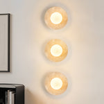 Lunaro Travertine Wall Sconce with Opal Glass Globe