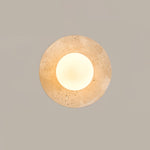 Lunaro Travertine Wall Sconce with Opal Glass Globe