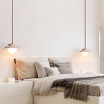 Luneva Pendant Light in Yellow Travertine | Modern Designer Hanging Lamp